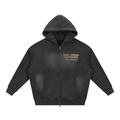 Rise. Grind. Conquer. Zipper Fade Boxy Fleece Hoodie (Limited)