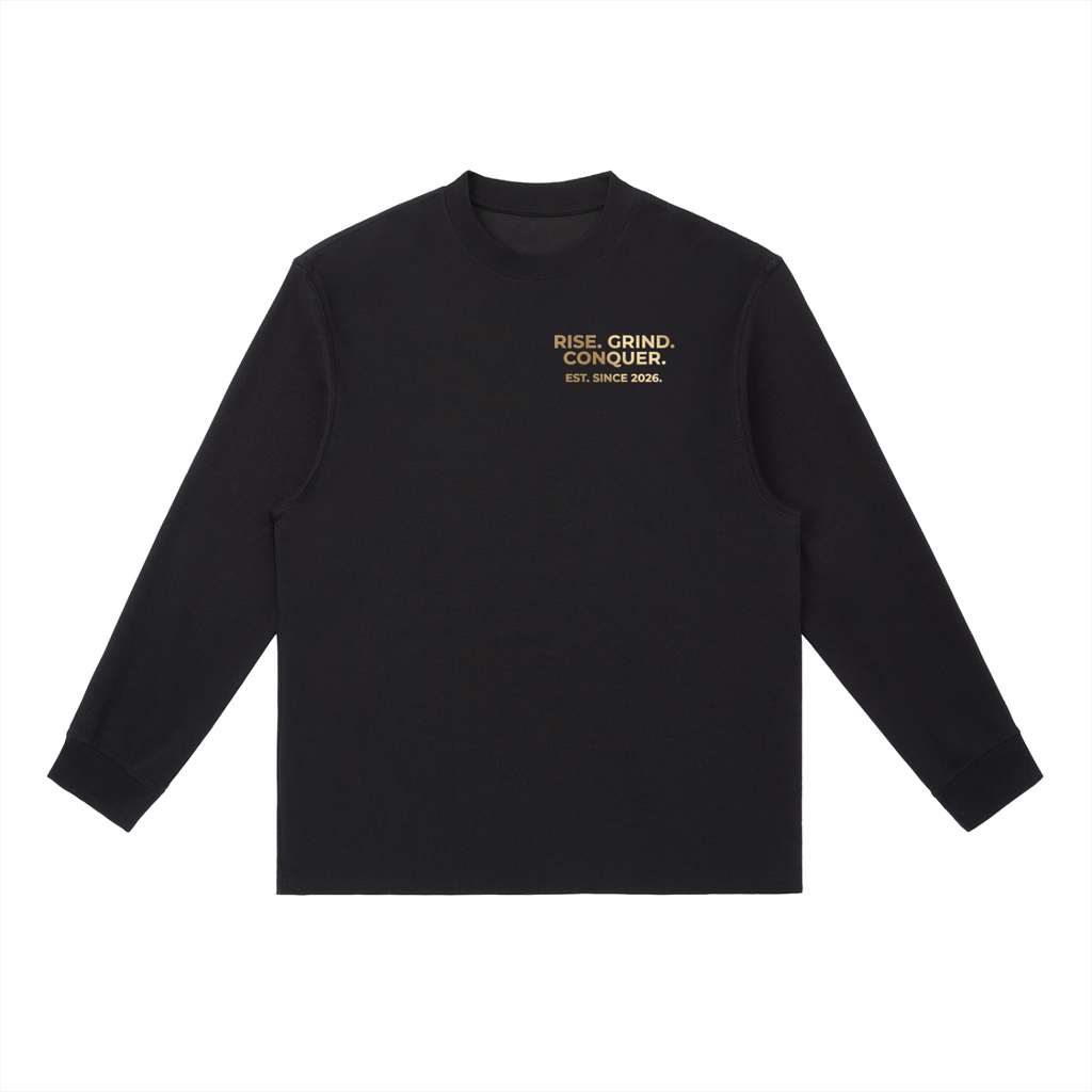 Rise. Grind. Conquer Essential Crewneck Long-Sleeve T-Shirt (Limited)